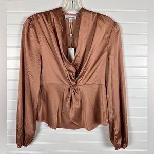 Heartloom Clay Satin Womens Top